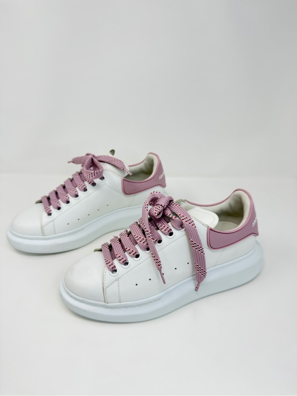 Alexander McQueen White Sneakers with Pink Accents